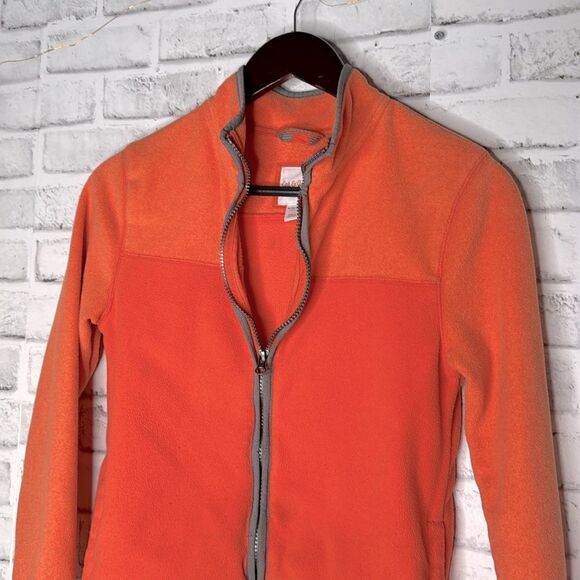 Cat & Jacket Coral Orange Fleece Zip Up Jacket Coat Size M (8/10) - Picture 2 of 4